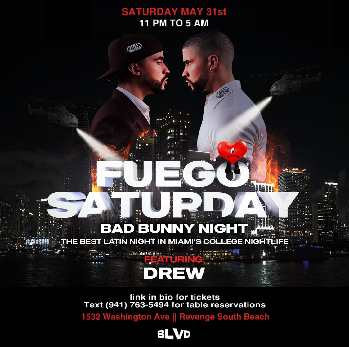 Bad Bunny night at Exchange Fuego Saturday